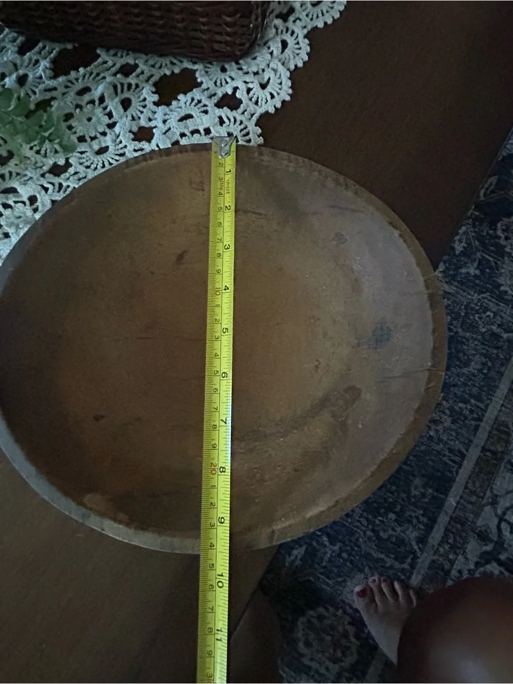 Handcrafted Brown Wooden Serving Bowl - Rustic Home Kitchen Accent